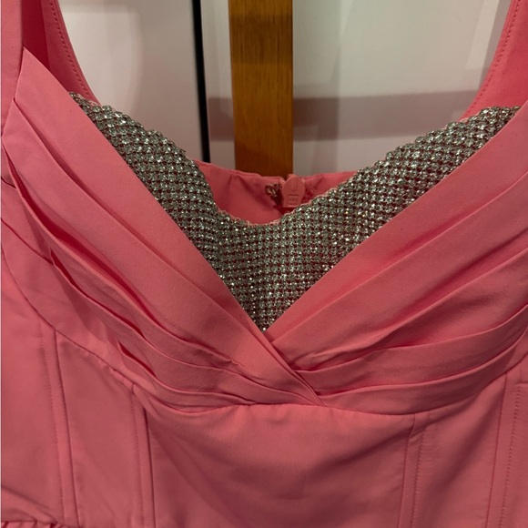 Rebecca Vallance Brydie crystal-embellished taffeta minidress in coral pink - Picture 6 of 7